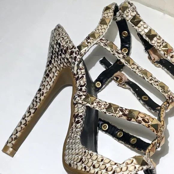 Wild Diva Lounge Snake Cage Stiletto shoes 6 NWT - Picture 8 of 14